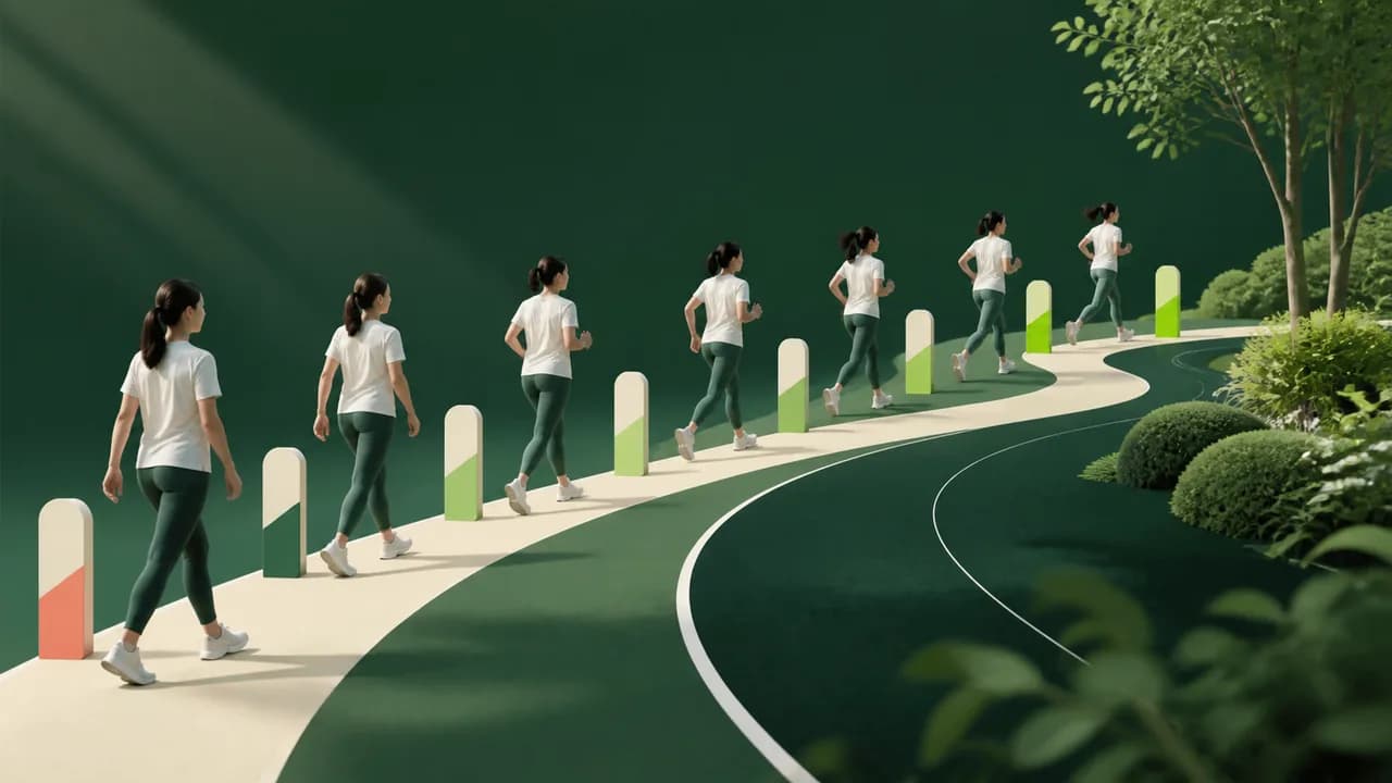 단계별 이정표를 따라 10K 훈련을 이어가는 러너들